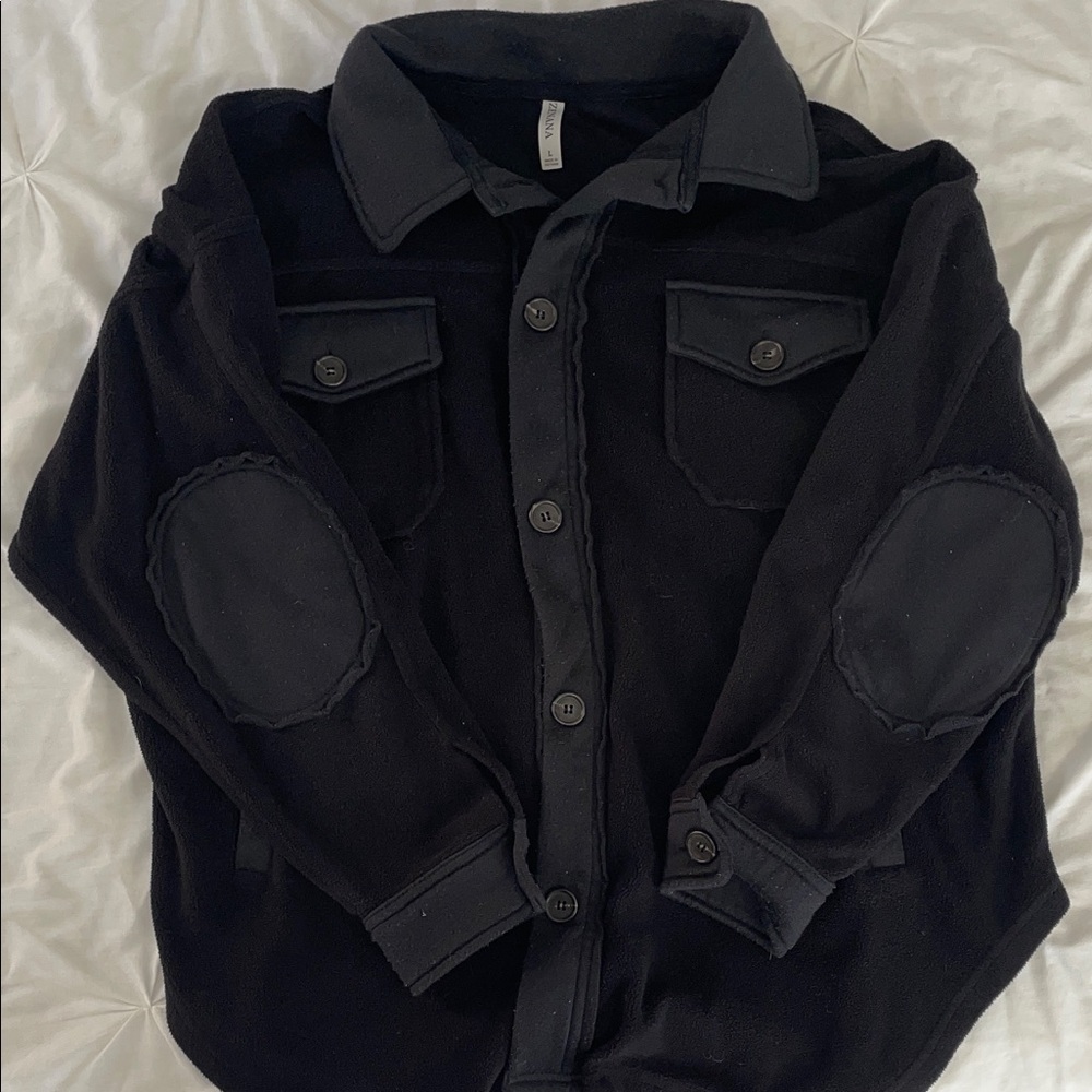 Zenana Outfitters Women's Black Shirt Jacket